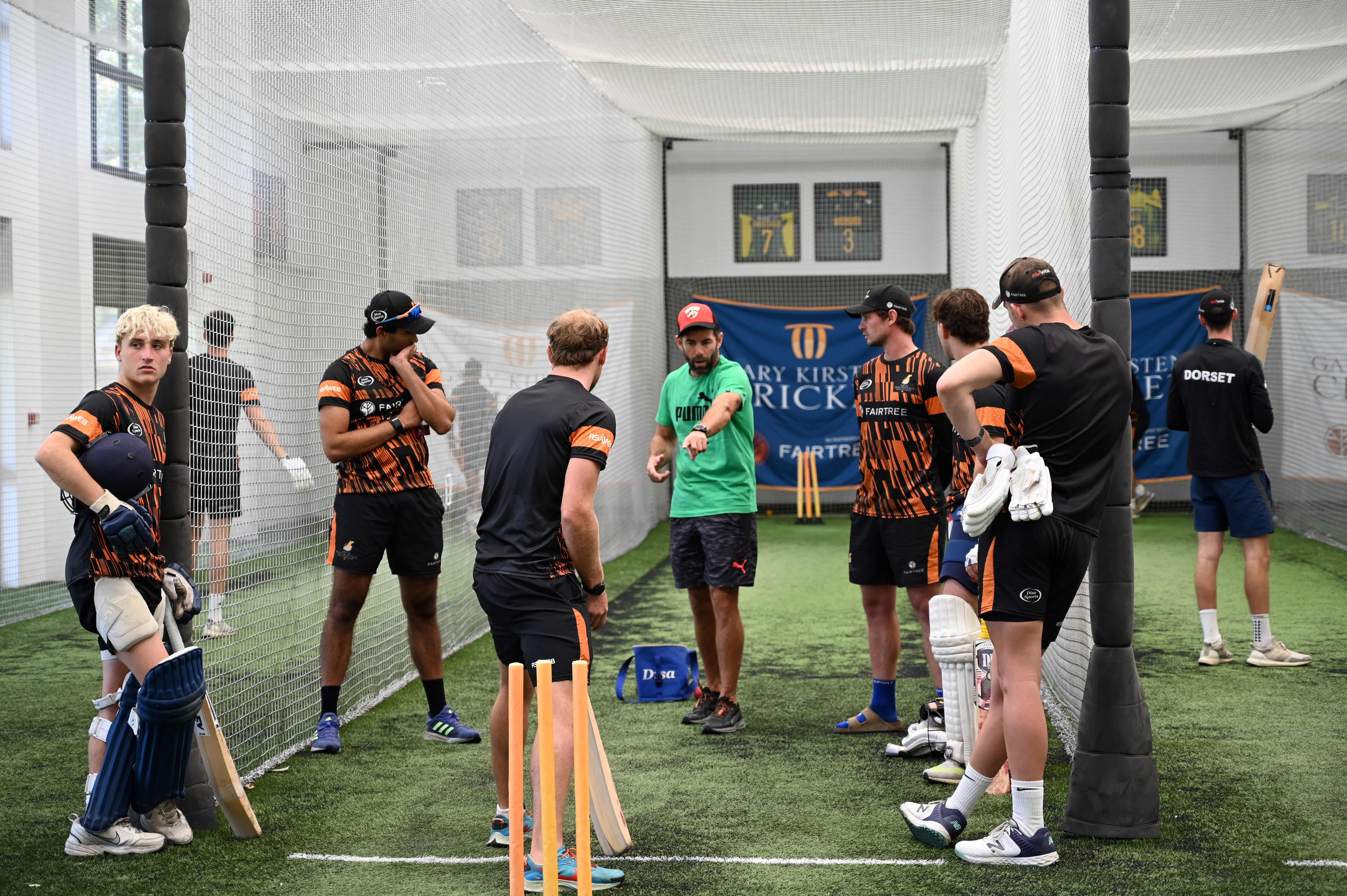 Neil McKenzie conducting a batting masterclass for the Gary Kirsten Cricket high-performance academy players.